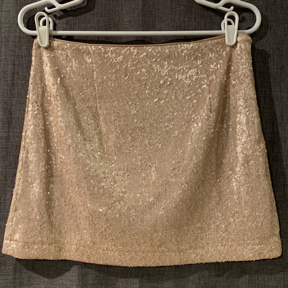 Forever 21 Rose Gold Sequin Skirt